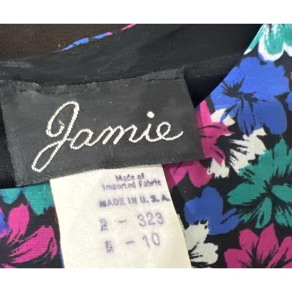 JAMIE Pleated Midi Dress Ditzy Floral 90's Prairie Collar Cottagecore Women's 10 - Picture 7 of 7